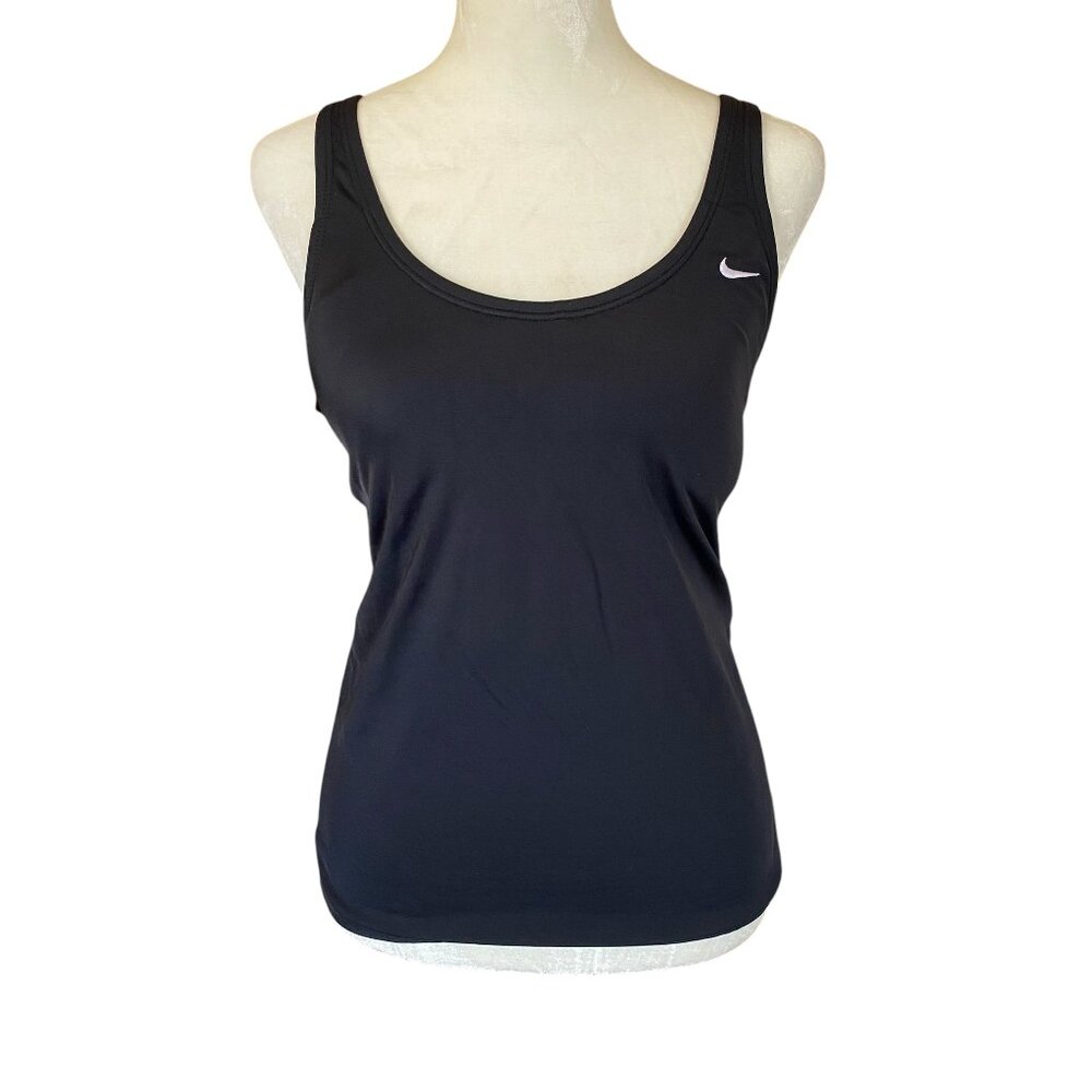 Nike women's size 8 black racerback v-back tankini swimsuit top swimwear